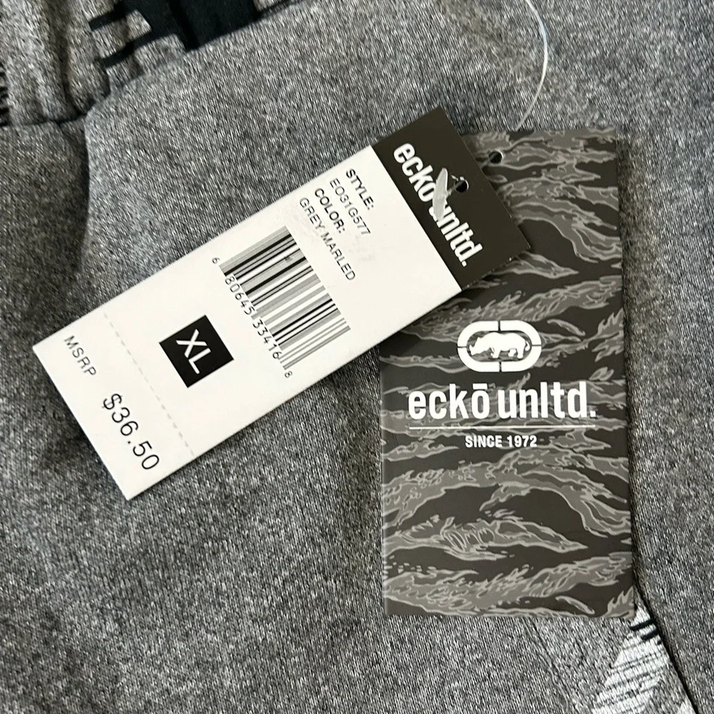 NWT Ecko Unltd Men's Sweatpants Embroidered Vertical Logo Fleece Jogger - XL